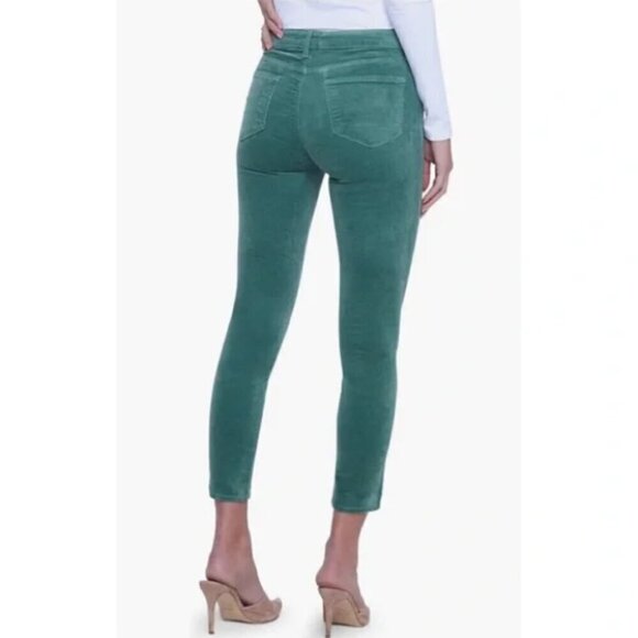 L'AGENCE 'Margot' Velvet High-Rise Crop Skinny Jeans, Frosty Spruce (Green) - Picture 3 of 3